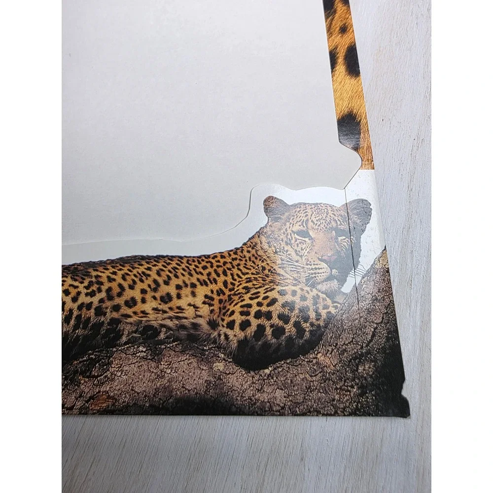 Vintage 2000 Duo-Tang Leopard Print Pocket Folder Y2K Animal School Supply